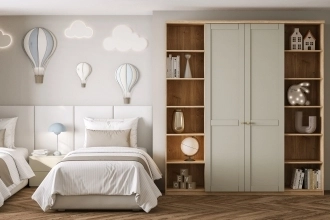 Шкаф распашной София РАХ-10 в белом цвете с гладкими фасадами