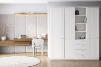 Шкаф распашной София РАХ-10 в белом цвете с гладкими фасадами