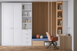 Шкаф распашной София РАХ-10 в белом цвете с гладкими фасадами