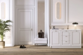 Комод Банни-3 в белом цвете с глянцевыми фасадами