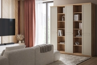 Шкаф распашной София РАХ-10 в белом цвете с гладкими фасадами