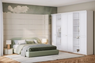 Шкаф распашной София РАХ-10 в белом цвете с гладкими фасадами