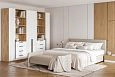 Шкаф распашной Хейсон-4 Белый Дуб Золотистый