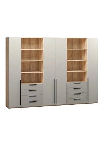 Шкаф распашной Хейсон-4 Кашемир Блэквуд Ячменный - фото 3