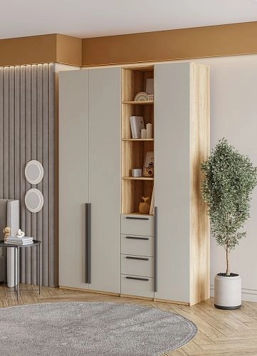 Шкаф распашной Хейсон-20 Кашемир Блэквуд Ячменный - фото 2