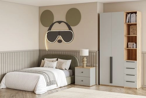 Шкаф распашной Хейсон-22 Кашемир Блэквуд Ячменный - фото 1