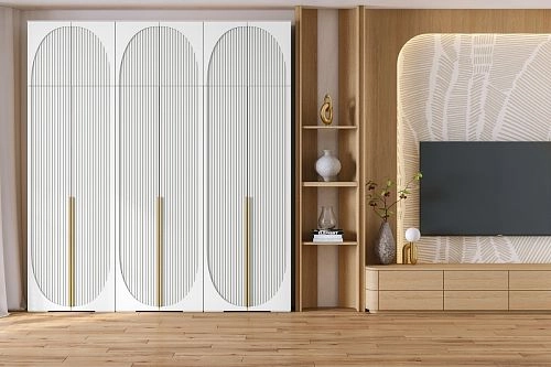 Шкаф распашной Брей-3 с антресолью Белый - фото 1