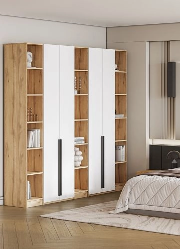 Шкаф распашной Хейсон-11 Белый Дуб Золотистый - фото 2