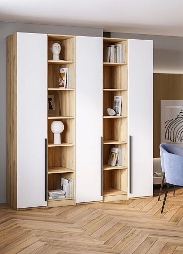 Шкаф распашной Хейсон-14 Белый Дуб Золотистый - фото 2