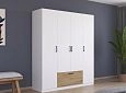 Шкаф распашной Бари-1 Белый / Дуб Бунратти