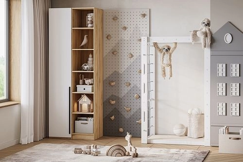 Шкаф распашной Хейсон-27 Белый Дуб Золотистый - фото 1