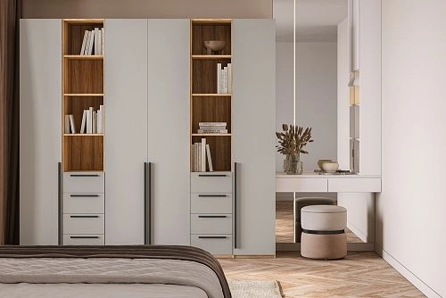 Шкаф распашной Хейсон-16 Кашемир Блэквуд Ячменный - фото 1