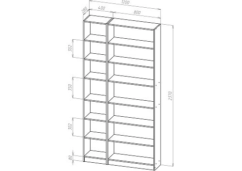 Шкаф для книг Билли-109 (Ф-251108) - фото 2