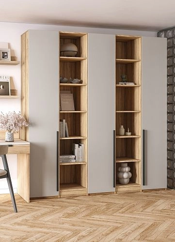 Шкаф распашной Хейсон-14 Кашемир Блэквуд Ячменный - фото 2