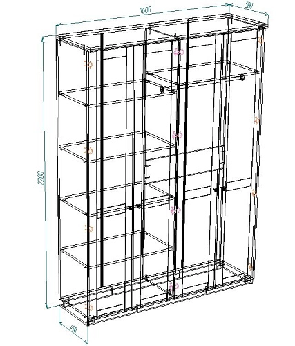 Шкаф распашной София РАХ-3 МДФ Белый - фото 3
