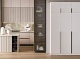 Шкаф распашной Марсель-3 с антресолью Белый